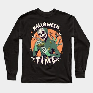 Halloween time but its plant eating zombie Long Sleeve T-Shirt